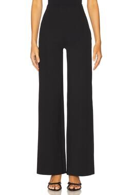 Commando Sleek Black Neoprene Wide Leg Pants Size M